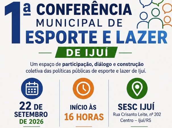 Capa Município de Ijuí realiza 1ª Conferência Municipal de Esporte e Lazer