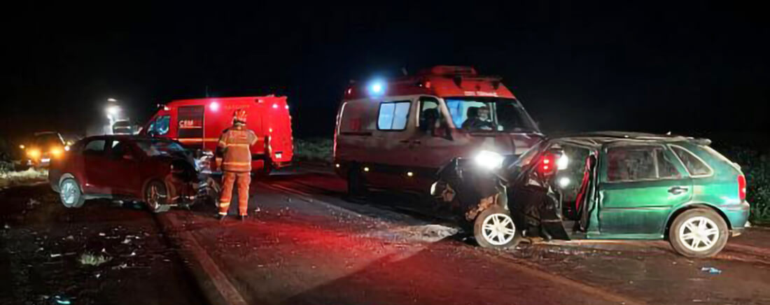 Capa Colisão frontal deixa uma mulher morta e quatro feridos em Santa Bárbara do Sul