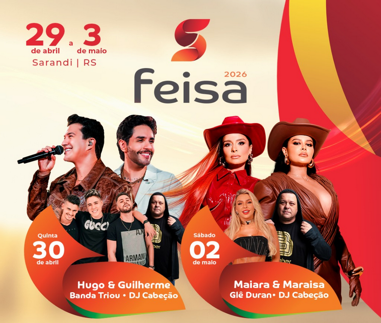 Capa Pré-venda para os shows da Feisa 2026 começa nesta terça-feira (2)