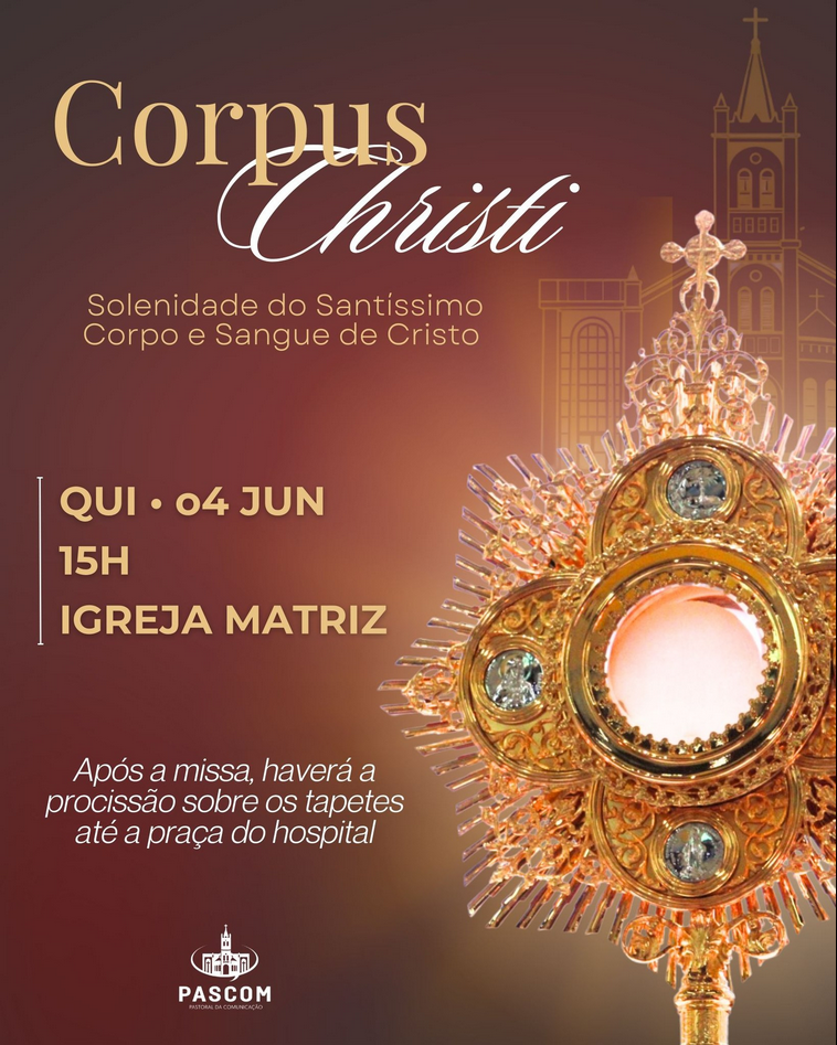 Capa Paróquia Santo Antônio celebra Corpus Christi com missa e procissão sobre os tradicionais tapetes em Palmeira das Missões