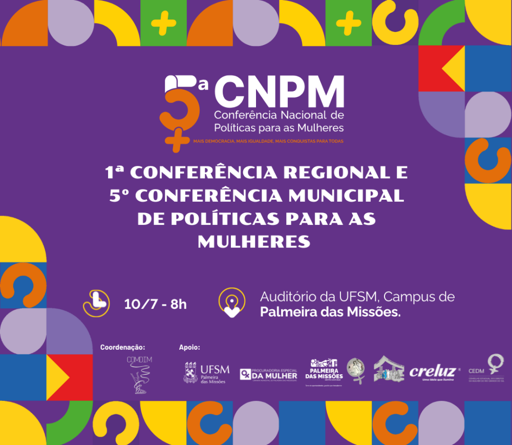Capa Palmeira das Missões sedia Conferência Regional e Municipal de Políticas para as Mulheres