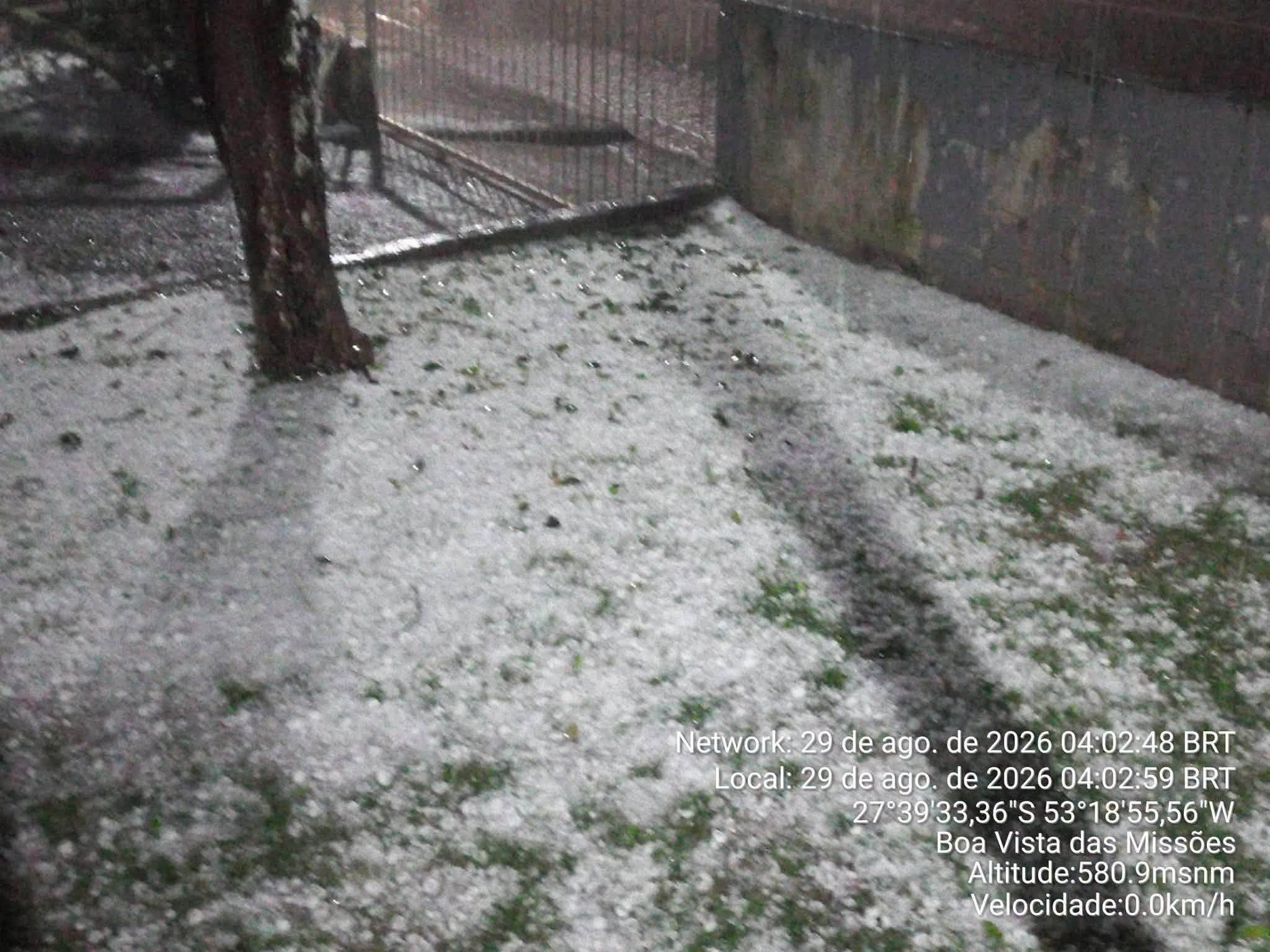 Capa Forte chuva de granizo atinge Boa Vista das Missões durante a madrugada